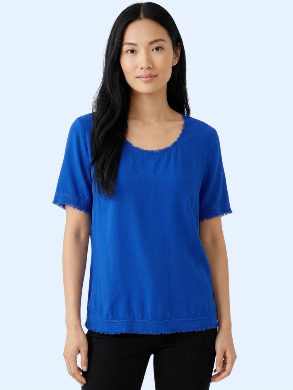Elie Tahari Royal Blue 100% Silk Blouse size M